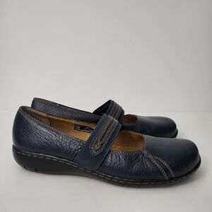 CLARKS Active Air Geraldine Womens 9 Mary Jane 81539 Navy Blue Leather Shoes